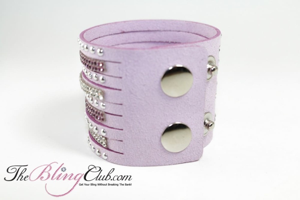 The Bling Club crystals and studs cuff bracelet mauve