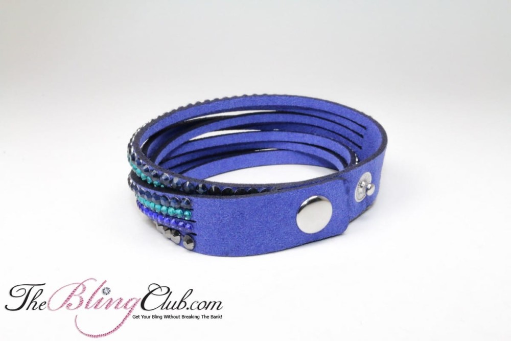 royal blue ombre swarovski bling crystal wrap bracelet