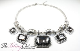the bling club lightweight statement necklace adjustable smoky quartz stones