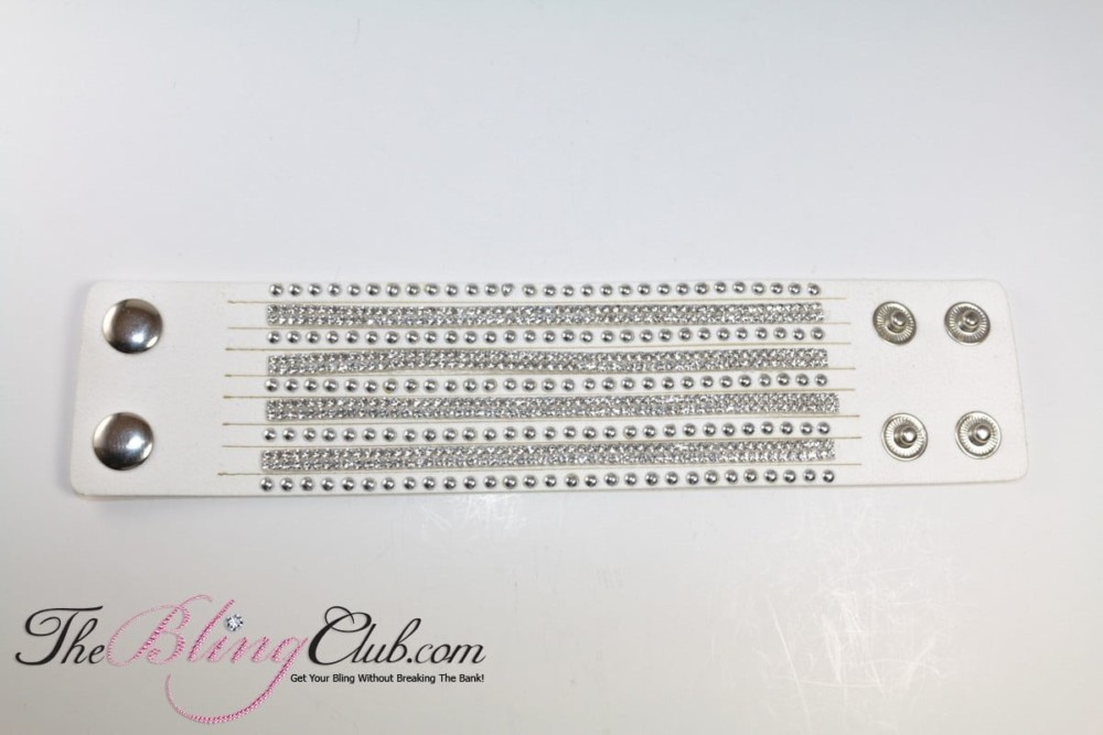 theblingclub cuff white crystals and studs bracelet