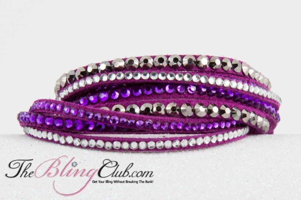 theblingclub.com purple wrap multi crystal swarovski bracelet