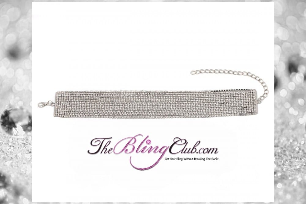 the bling club 15 row crystal bling rhinestone choker necklace second pic
