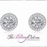 the bling club platinum plated cystal round circle stud earrings front view