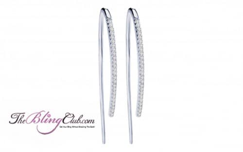 the bling club stick platinum plated micro pave earring