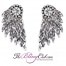 the bling club antique silver angel wing back earrings