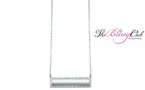 the bling club sterling silver cz engravable bar pendant
