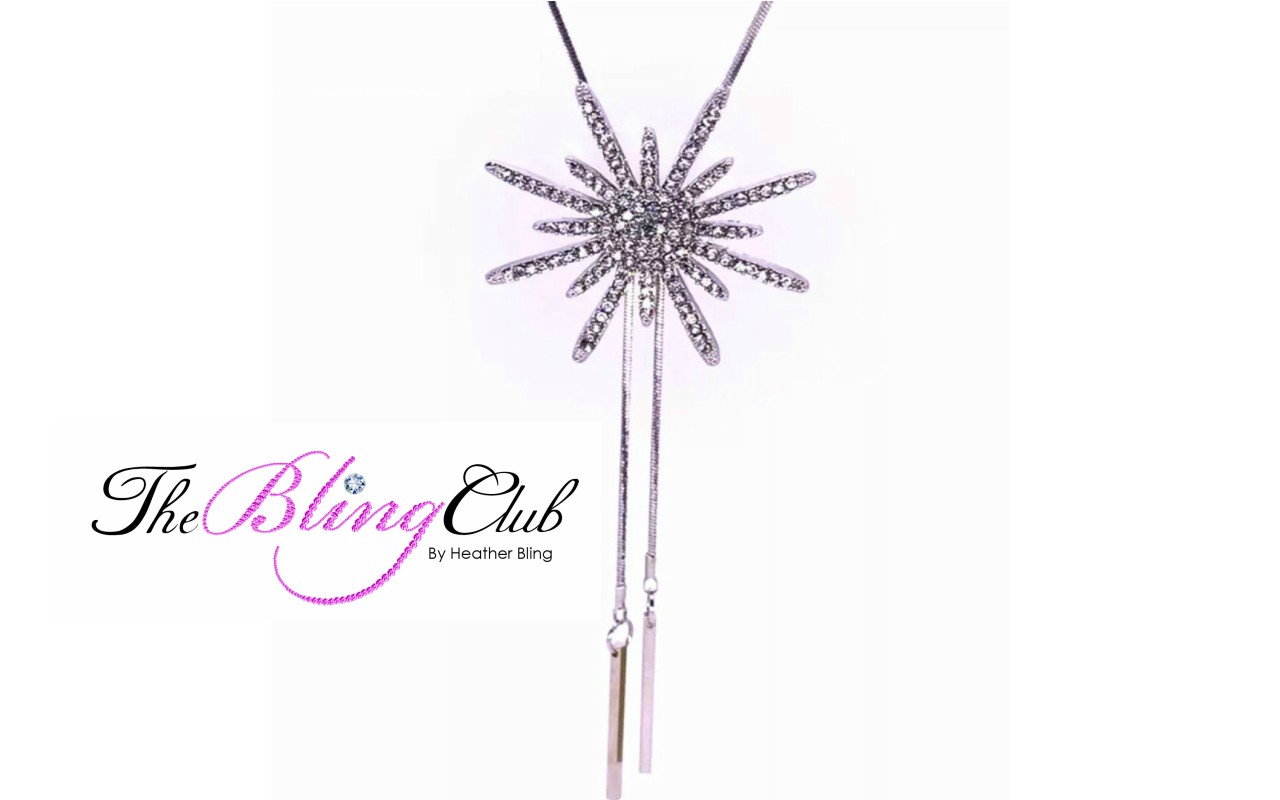 theblingclub.com starburst crystal micro pave pendant necklace