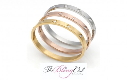 the bling club cartier love tricolor stainless steel bangle bracelets