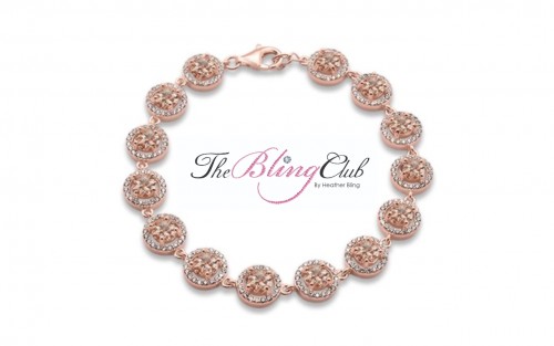 the bling club 14 genuine morganite sterling silver rose gold bracelet