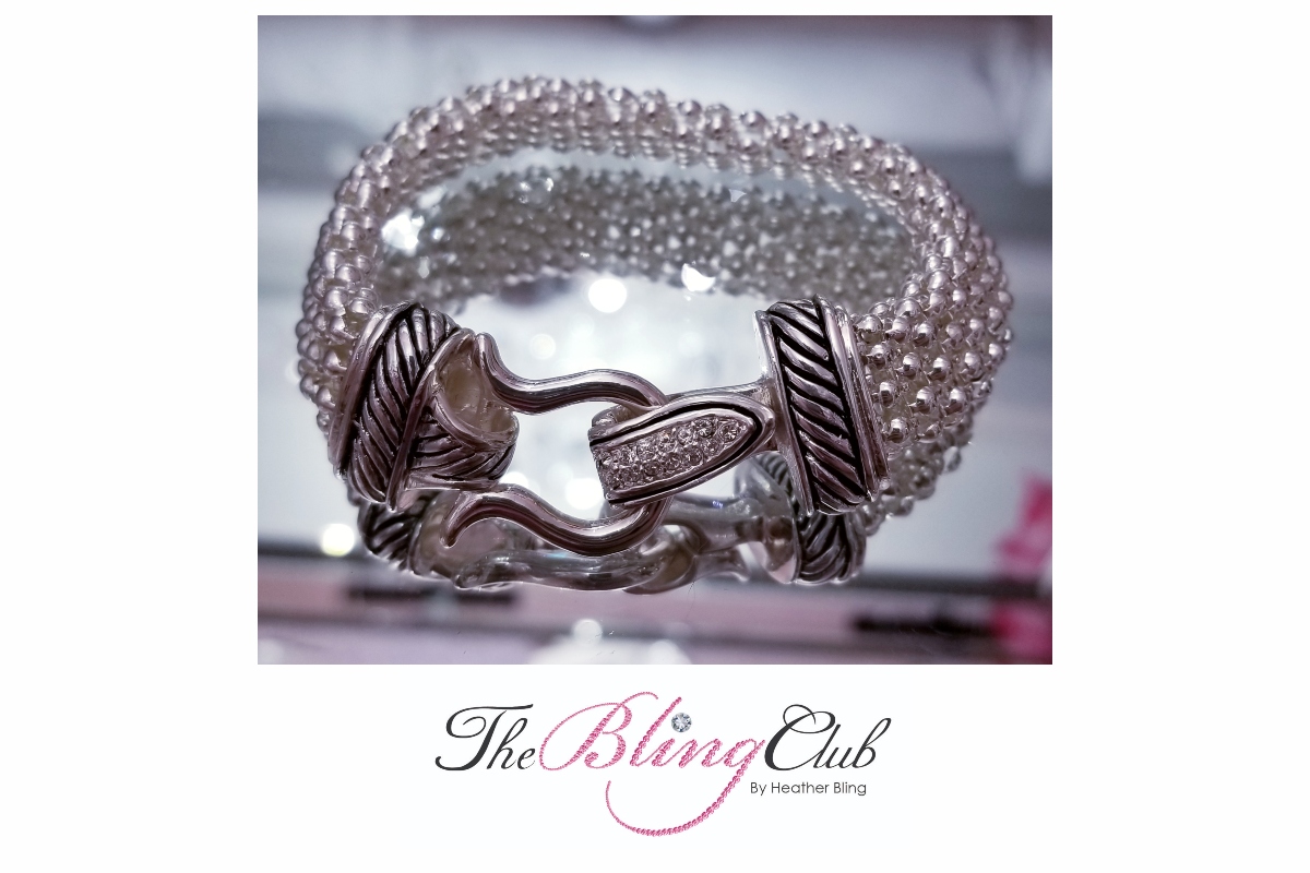 the bling club david yurman look silver crystal magnetic bracelet