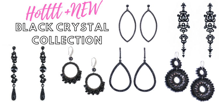 the bling club new black crystal earring collection