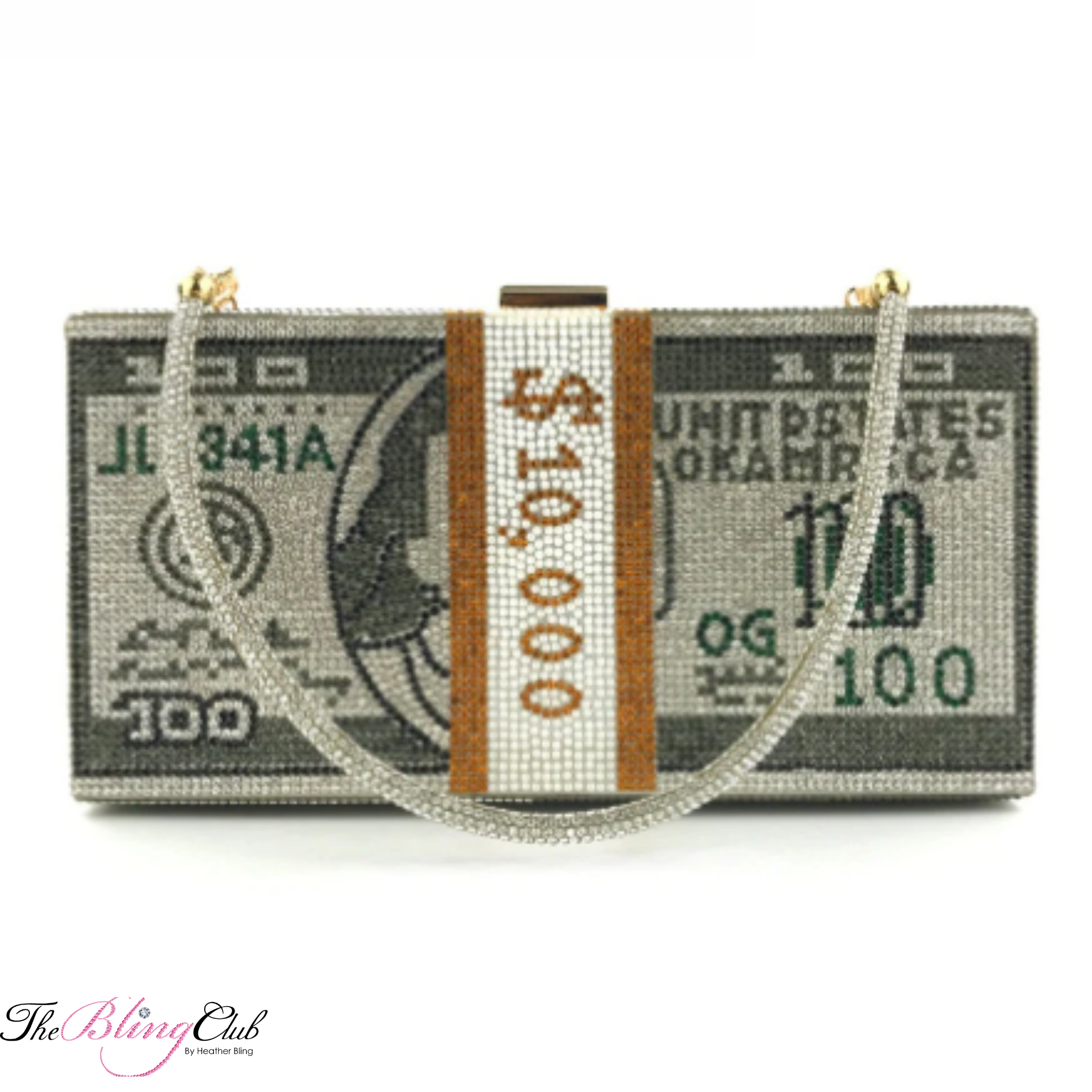 the bling club stacks of cash crystal bling bag cross body clutch 10 grand money bag crystal strap