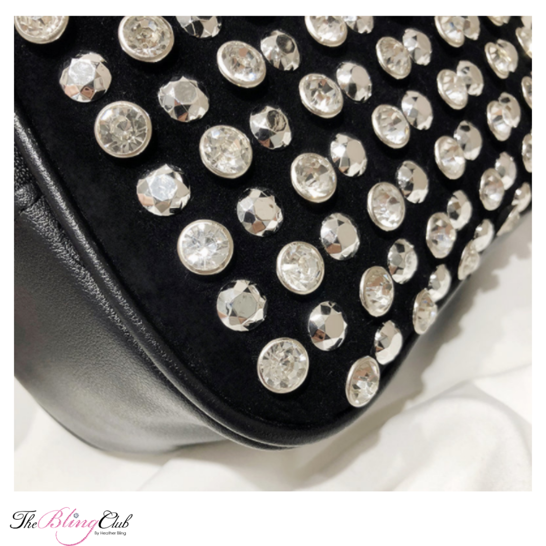 the bling club Studded Moto Bling Cross Body Tote close up