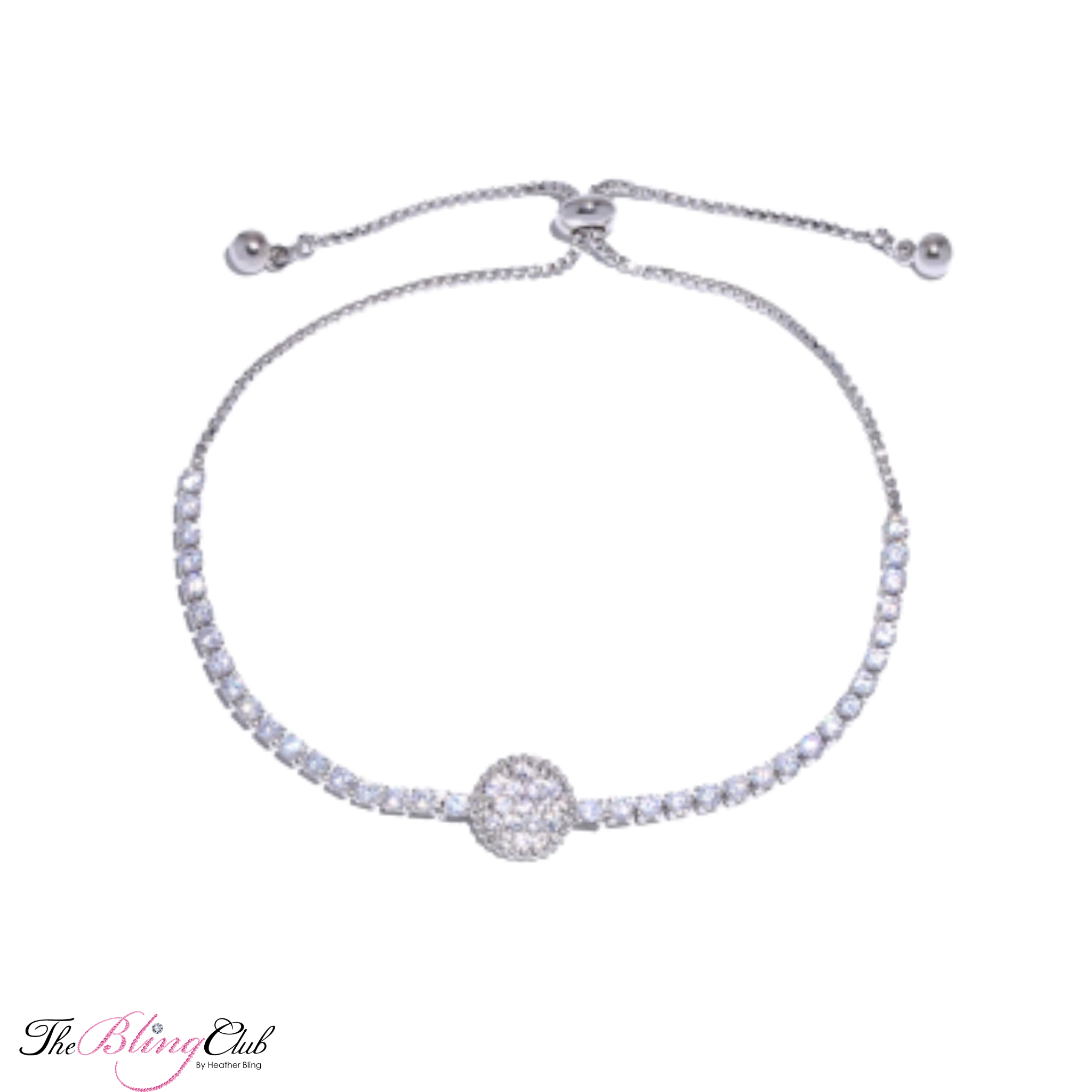 the bling club adjustable silver crystal bling bracelets