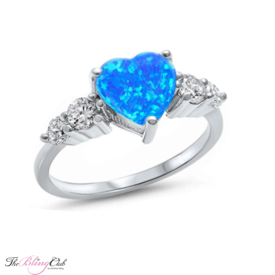 the bling club blue opal swarovski crystal sterling silver ring
