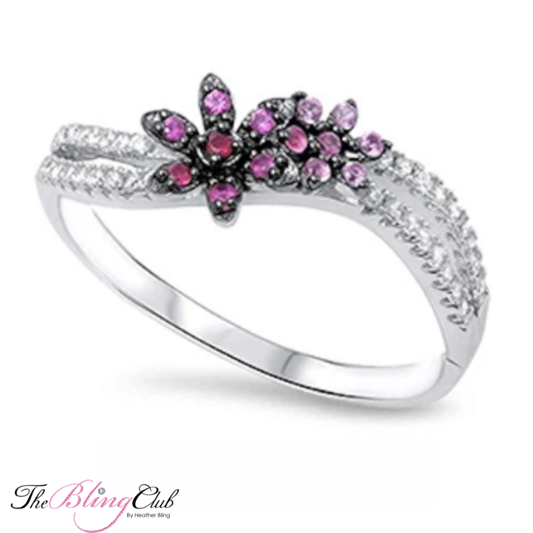 the bling club sterling silver flower ring fifty percent off