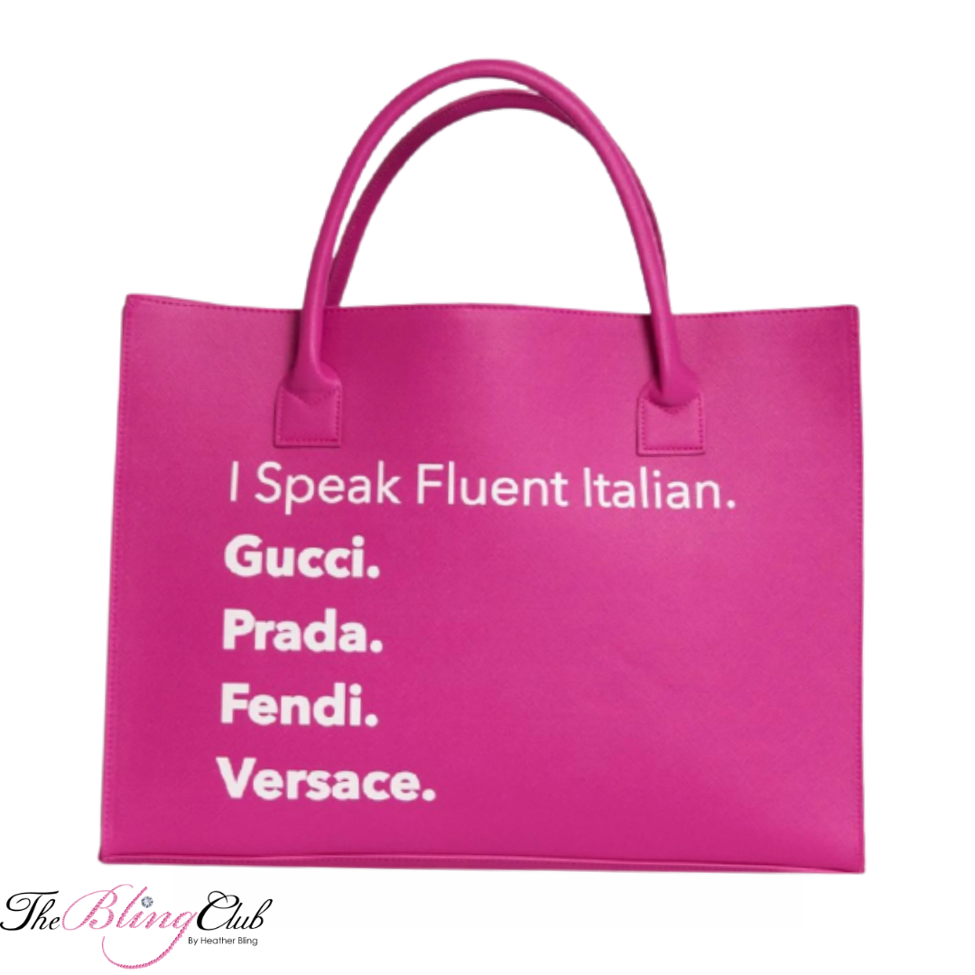 the bling club fluent italian gucci prada fendi versace boujee magenta vegan leather tote bag.jpeg