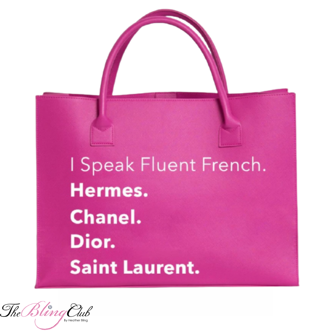 the blingthe bling club magenta vegan leather tote french designer dior saint laurent chanel hermes product