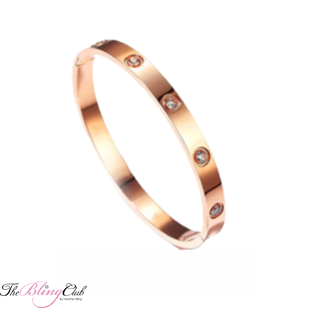 the bling club cartier love yellow luxury rose gold bangle crystals