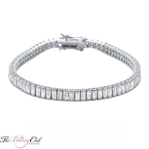 the bling club exclusive luxury collection sterling silver baguette tennis bracelet