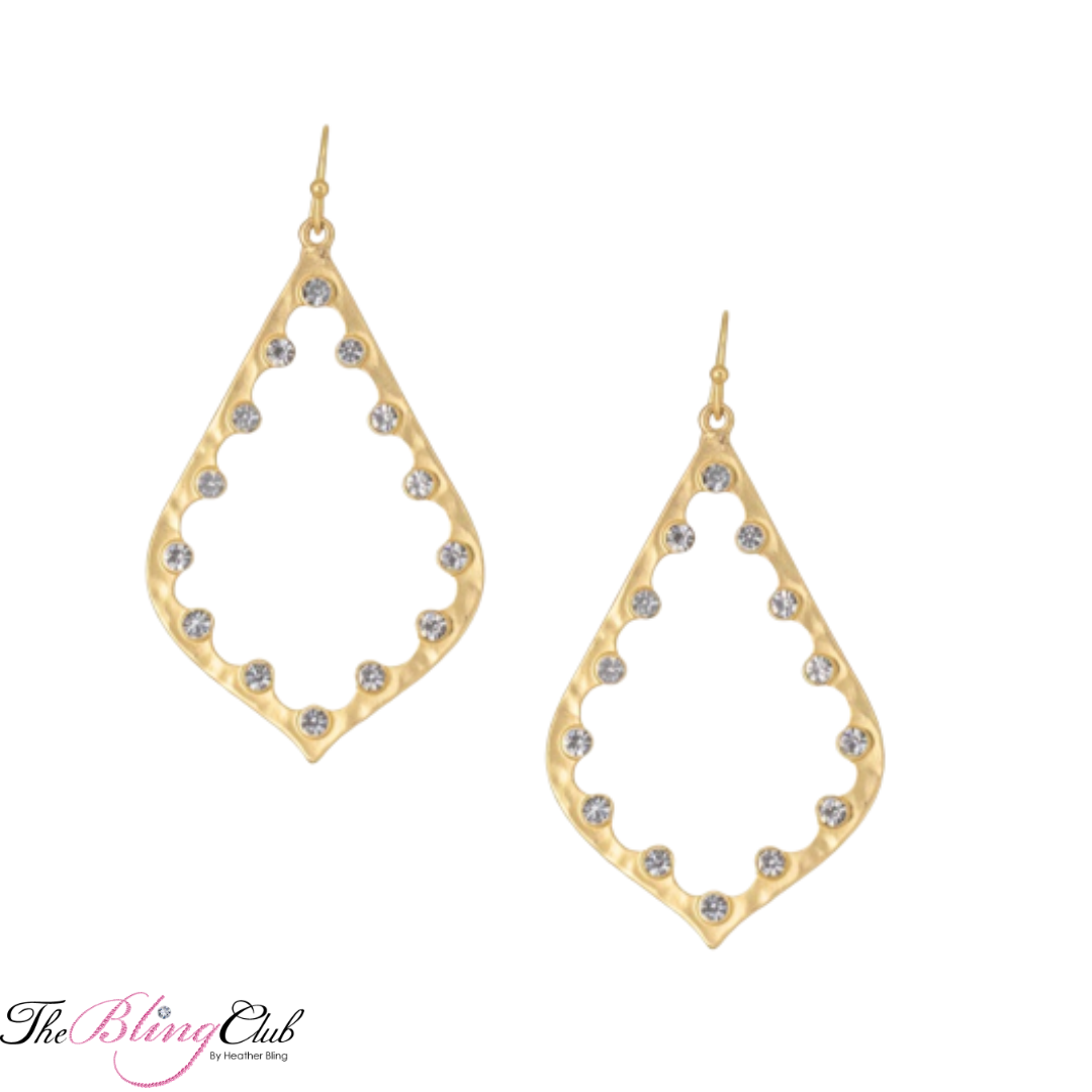 the bling club dangle golf teardrop rhinestone accent crystal gorgeous drop earrings classy classic style
