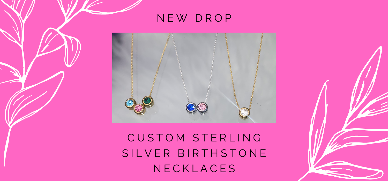 the bling club CUSTOM STERLING SILVER BIRTHSTONE NECKLACES cover 