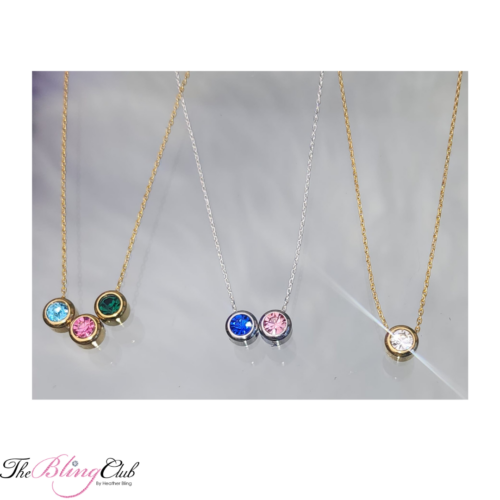the bling club sterling silver custom birthstone necklaces