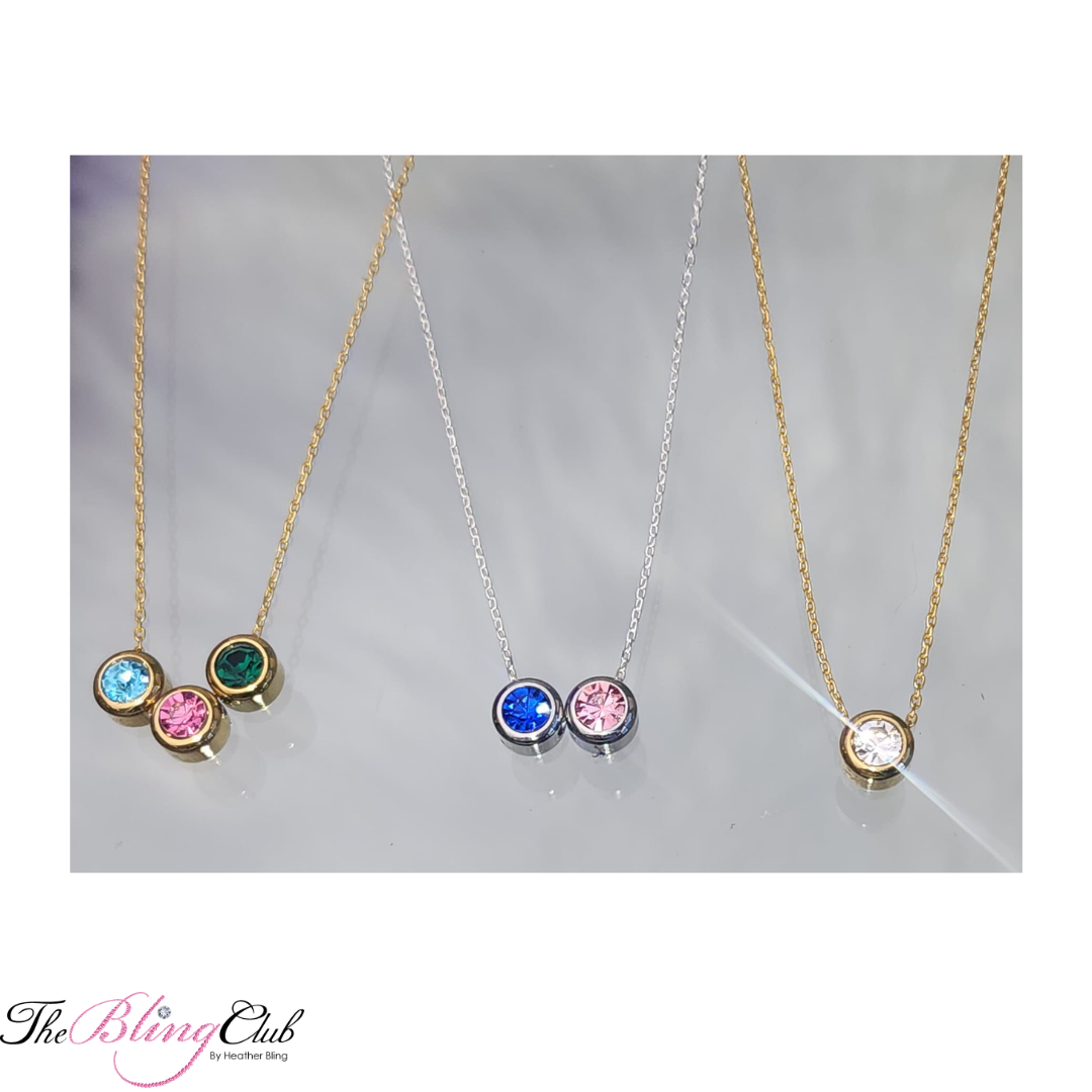 the bling club sterling silver custom birthstone necklaces