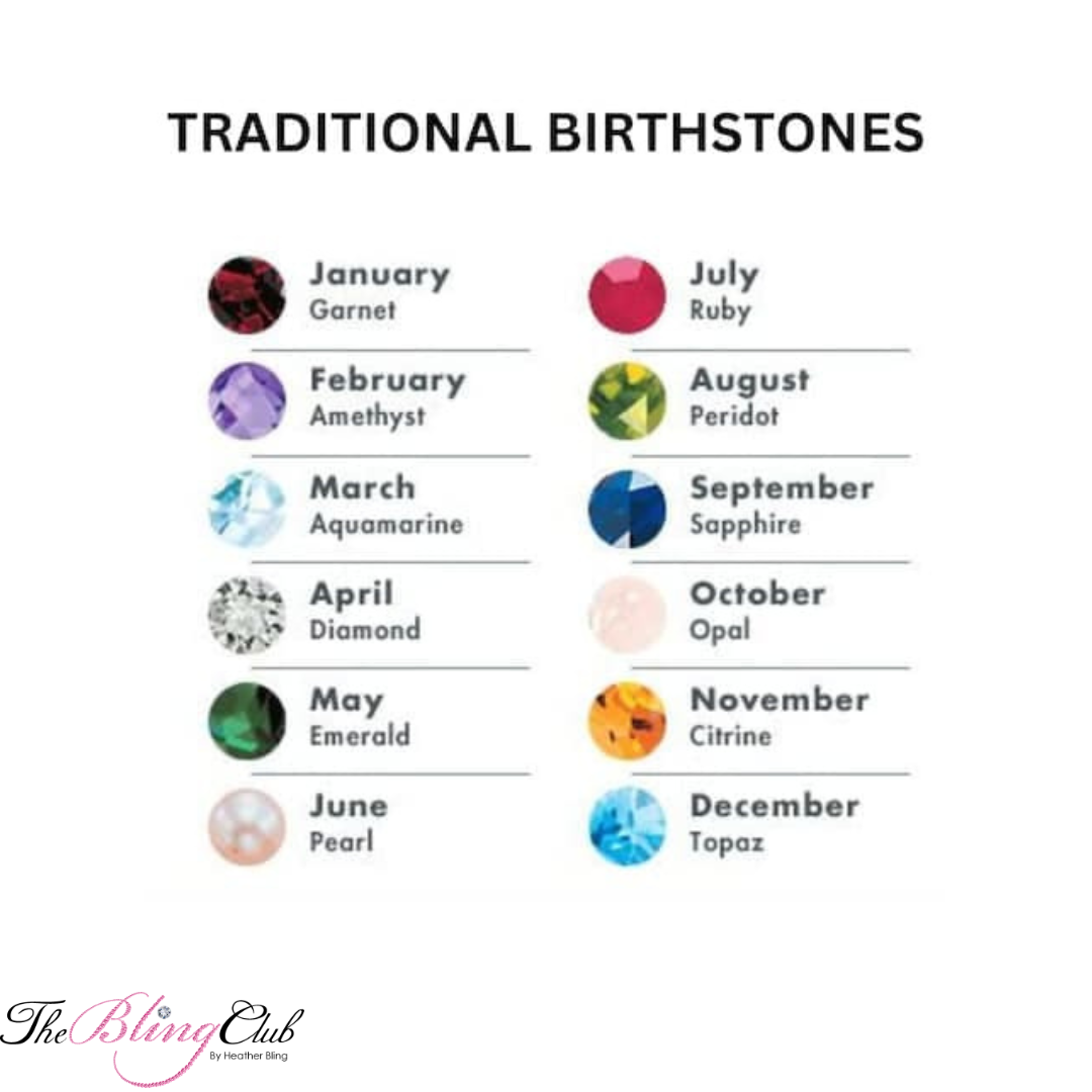 the bling club sterling silver custom birthstone necklaces birthstone chart