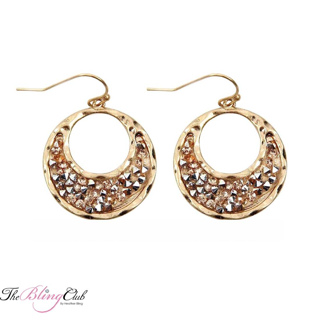 the bling club gold silver crystal cluster dangle chandelie crystal swarovski drop earrings